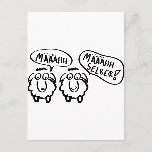 Schafschafe määähhh määhhh selber ! postkarte (Vorderseite)