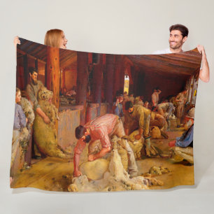 Schafschur Tom Roberts 1890 Australische Kunst Fleecedecke