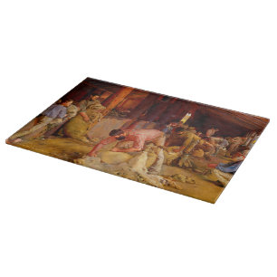 Schafschur Tom Roberts 1890 Australische Kunst  Schneidebrett