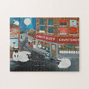 Schafstadt-Gemälde von Alfred Fox Puzzle