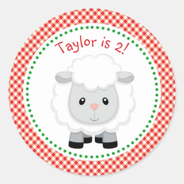 Schafsticker/Etikett (rote Zuchttiere) Runder Aufkleber (Vorderseite)