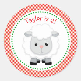 Schafsticker/Etikett (rote Zuchttiere) Runder Aufkleber