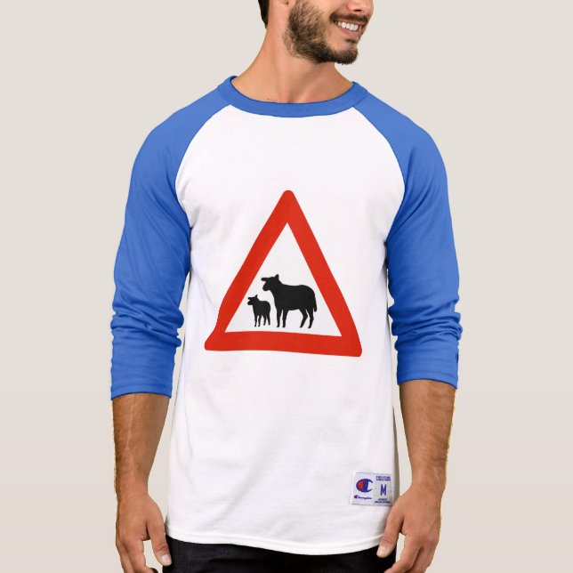 Schafüberquerung, Verkehrszeichen, Norwegen T-Shirt (Vorderseite)