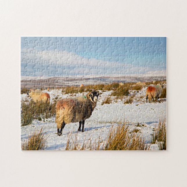 SchafWinterlandschaft Puzzle (Horizontal)