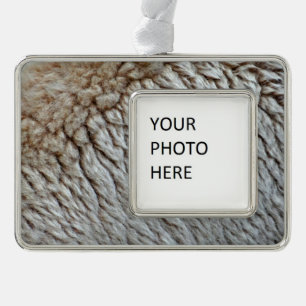 Schafwolle Abstrakte Natur Foto Rahmen-Ornament Silber