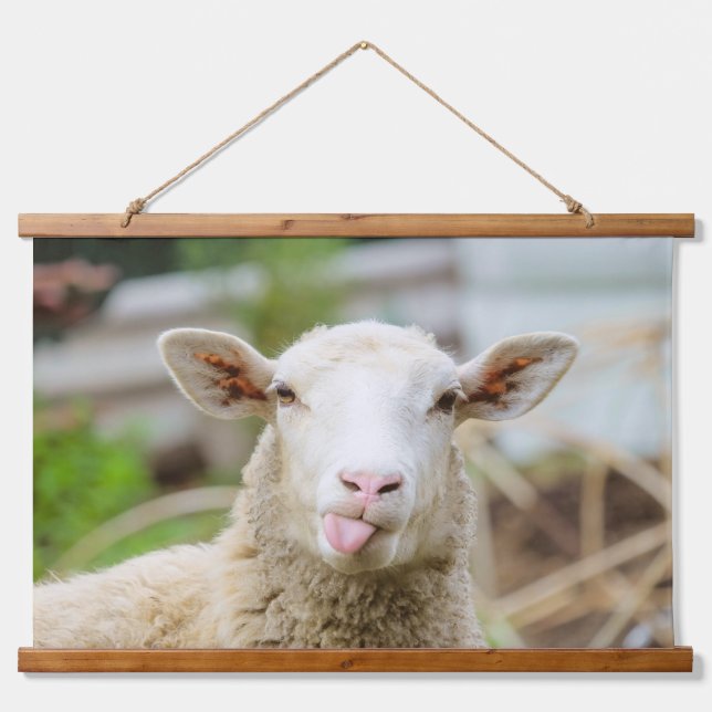 Schafzunge Wandteppich Mit Holzrahmen (Vorne)