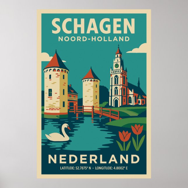 Schagen, Noord Holland - Nederland Travel Poster (Vorne)