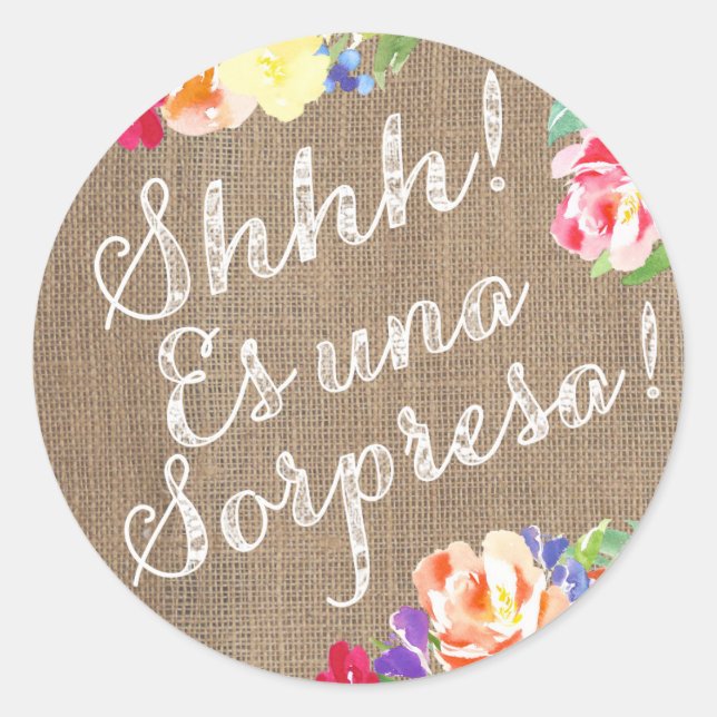 Schah! Es una Sorpresa! Pegatina para sobre Runder Aufkleber (Vorderseite)