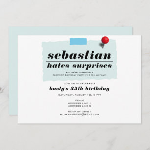 Schah! Funny hasst Überraschungen Moderne Geburtst Einladung