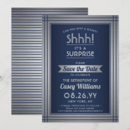 Schah! Party für Überruhestand Elegante Navy Blue Save The Date