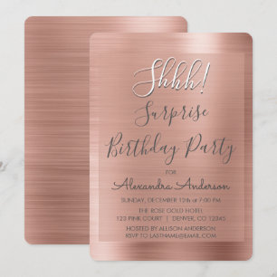 Schah! Überraschende Rose Gold Geburtstagsparty Einladung