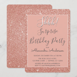 Schah! Überraschende Rose Gold Geburtstagsparty Einladung