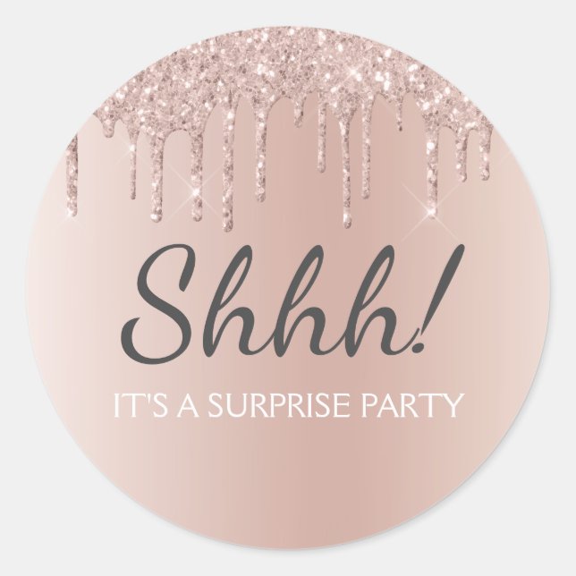 Schah! Überraschung Geburtstagsparty Runder Aufkleber (Vorderseite)