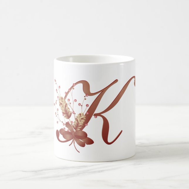 Schale des Erntedank-Monogramm-Buchstabe-K Kaffeetasse (Mittel)