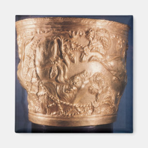 Schale, die Gefangennahme eines wilden Stiers Magnet