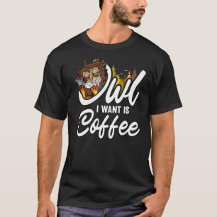 Schale, die ich Gewollt habe, ist Kaffee-Tierschal T-Shirt