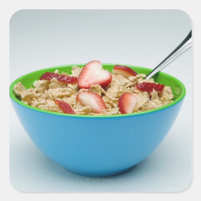 Schale mit Getreide Quadratischer Aufkleber (Vorderseite)