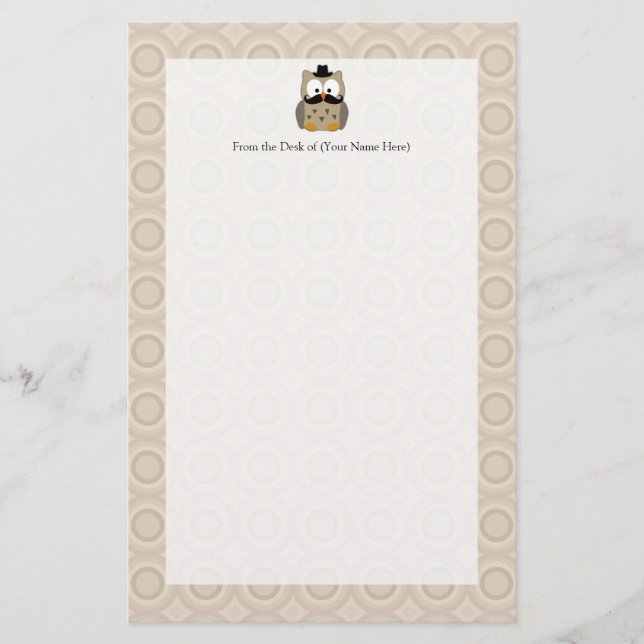 Schale mit Mustache und Hut Briefpapier (Vorderseite)