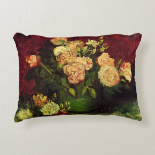 Schale mit Pfingstrosen und Rosen von Vincent van  Dekokissen