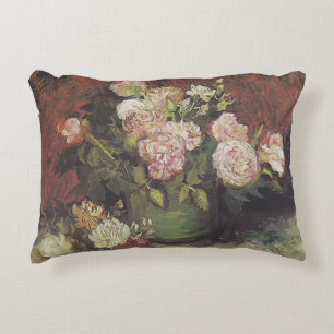 Schale mit Pfingstrosen und Rosen von Vincent van Dekokissen