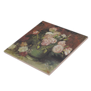 Schale mit Pfingstrosen und Rosen von Vincent van Fliese