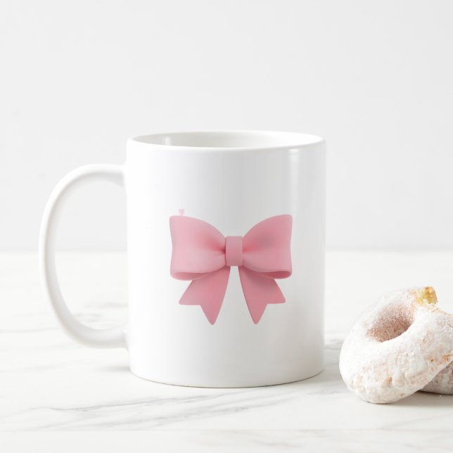 Schale mit rosa Schleife Kaffeetasse (Mit Donut)