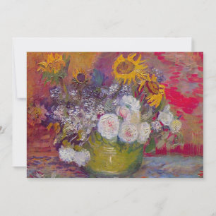Schale mit Sonnenblumen und Rosen von Vincent van  Einladung