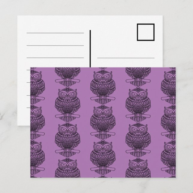 Schale (Muster lila) - Postkarte (Vorne/Hinten)
