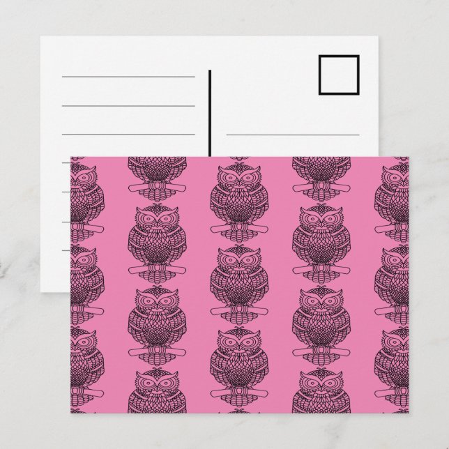 Schale (Muster pink) - Postkarte (Vorne/Hinten)