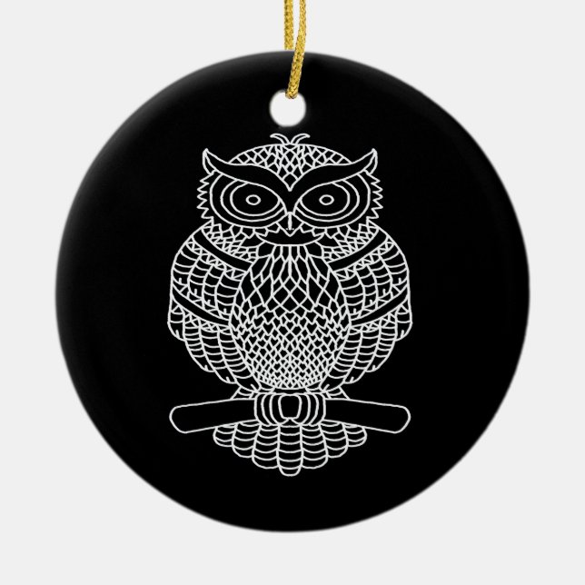 Schale (schwarz rund) - Keramik Ornament (Vorne)