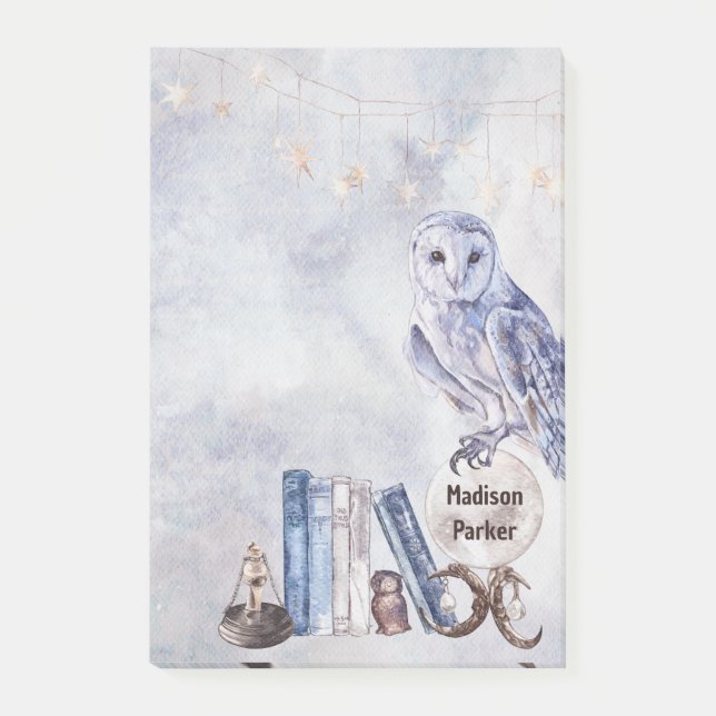 Schale und Bücher Post-it Klebezettel (Vorderseite)