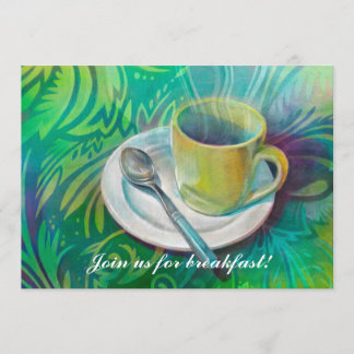 Schale und Löffel gegen einen coolen analogen Einladung