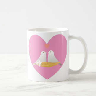 Schale-Valentinsgruß Tauben-Herz Tasse