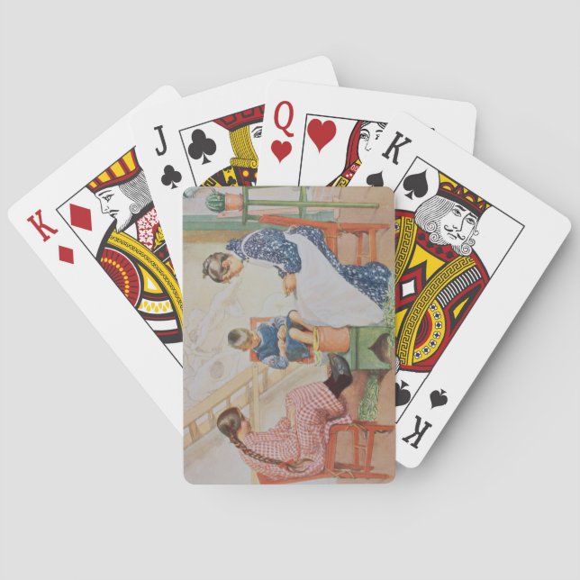 Schälen der Erbsen, Kneipe. in "Lasst Licht Hinin" Spielkarten (Rückseite)