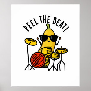 Schälen Sie den beat Funny Banana Drummer Puff Poster