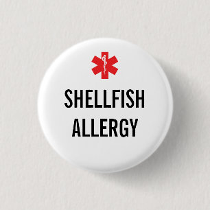 Schalentier-Allergie-Alarm-Knopf Button