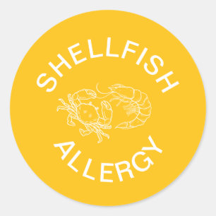 Schalentier-Allergie-Warnung Runder Aufkleber
