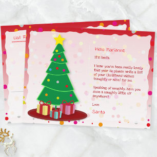 Schalkhafter Elf Weihnachtswunschliste Lustig Feiertagspostkarte