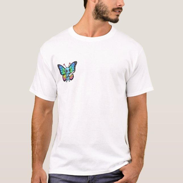 Schalkhafter Regenbogen-Schmetterling T-Shirt (Vorderseite)