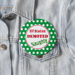 Schalkhafter Weihnachtself-Knopf Button