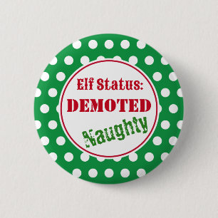 Schalkhafter Weihnachtself-Knopf Button
