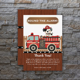 Schall den Alarm! Moderne Trucksäulendusche Dankeskarte