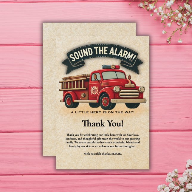 Schall den Alarm! Vintage Trucksäulendusche Dankeskarte (Von Creator hochgeladen)