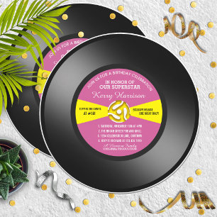 Schallplatte 45er Vinyl Geburtstagseinladung Einladung