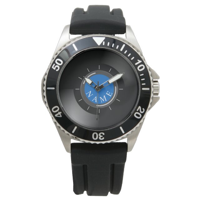 SCHALLPLATTE | mit Monogramm oder Text Armbanduhr (Vorderseite)
