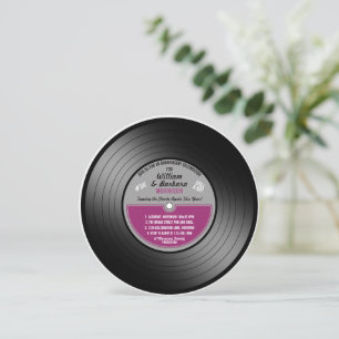 Schallplatte Pink Label zum Jubiläum Party Einladung