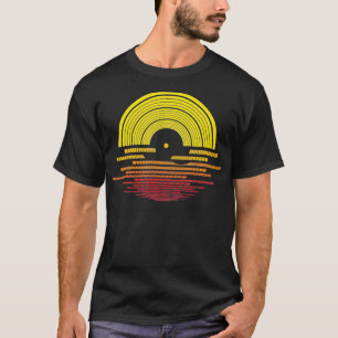 Schallplatte Vintage Retro Sonnenuntergang Musik D T-Shirt