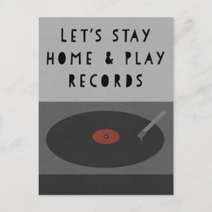 Schallplatten abspielen postkarte