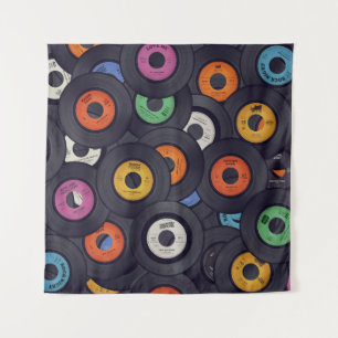 Schallplatten-Musik-Hintergrund im Vintage-Stil Wandteppich