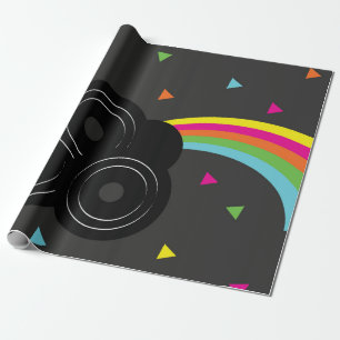 Schallplatten Musik Regenbogen Geometrisch Geschenkpapier